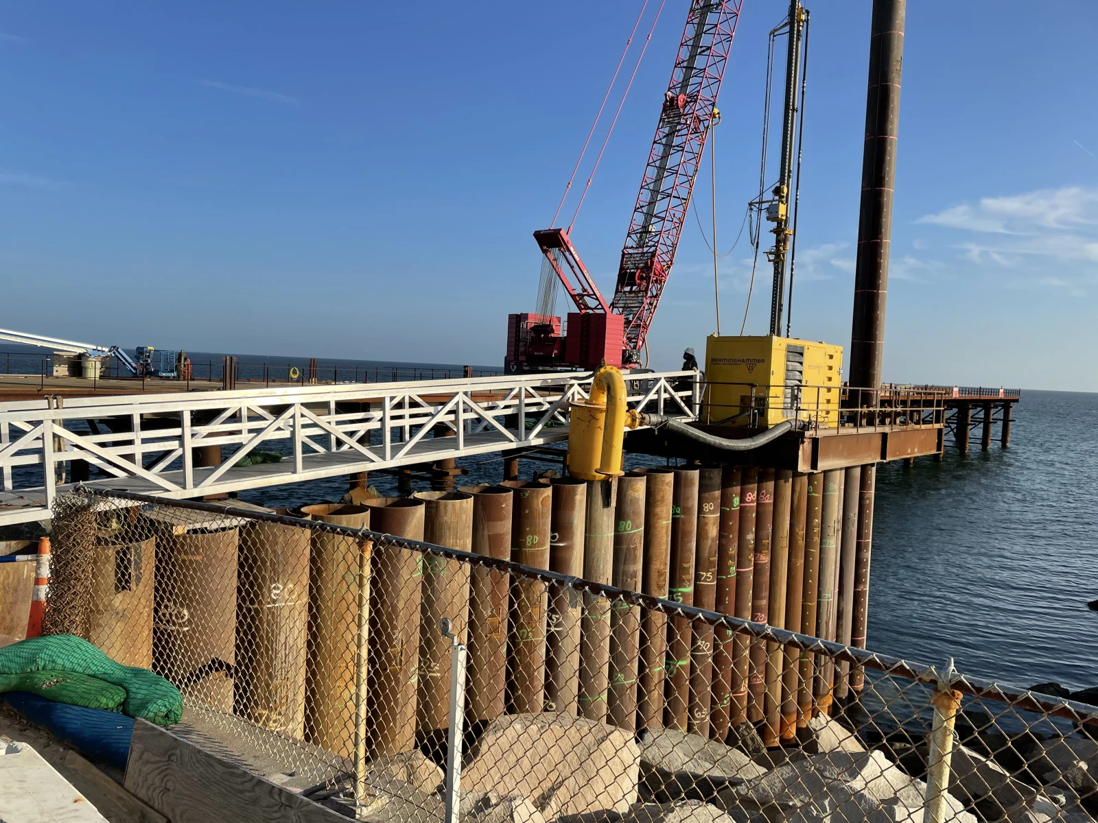 O-Pile® installation on a marine pier