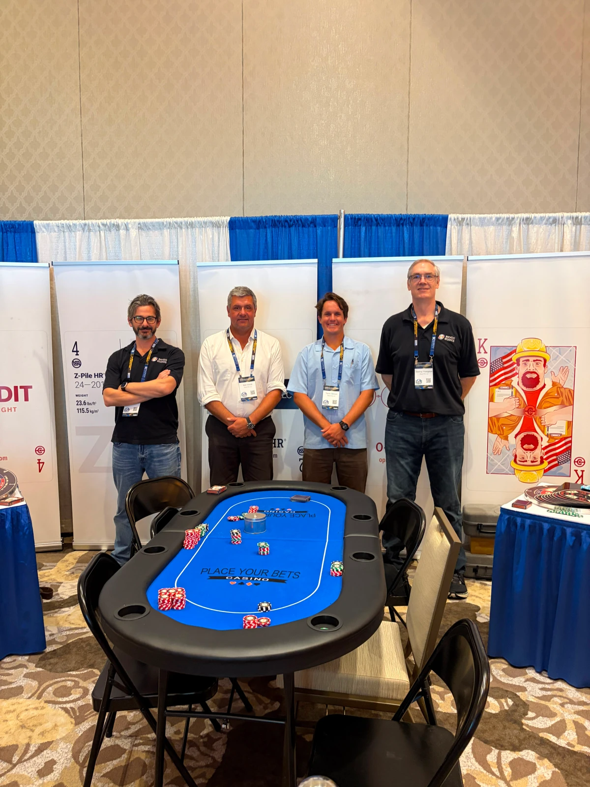 The Sheet-Pile LLC team at the poker table during PDCA 2026